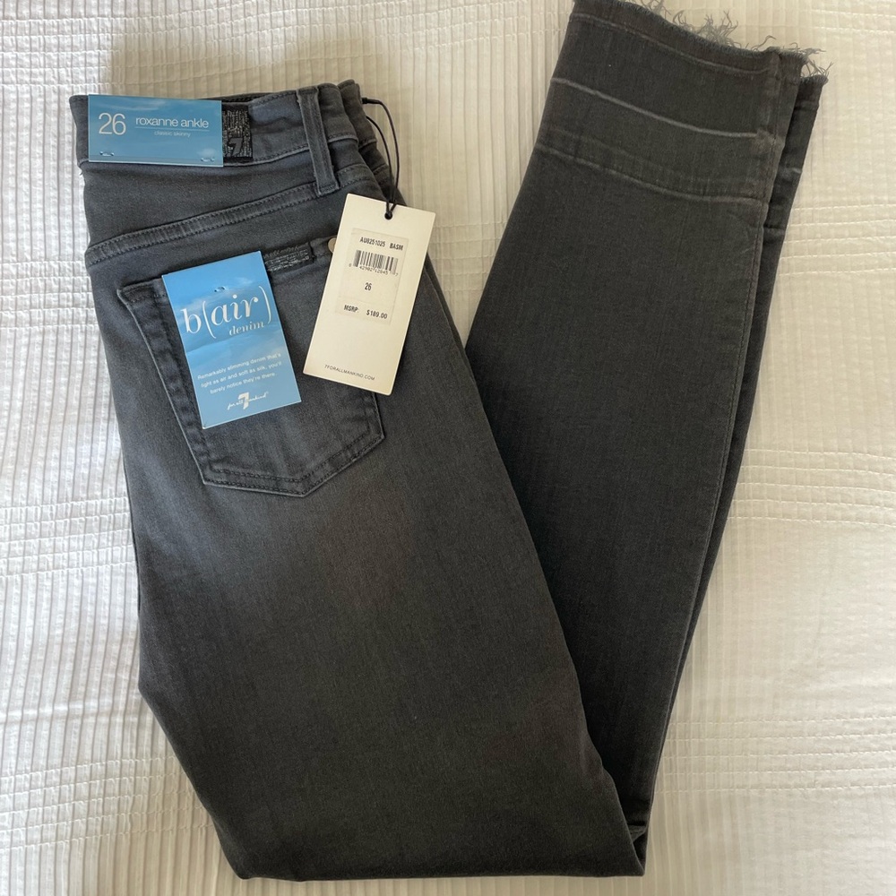 7 For All Mankind Roxanne Ankle Gray Jeans